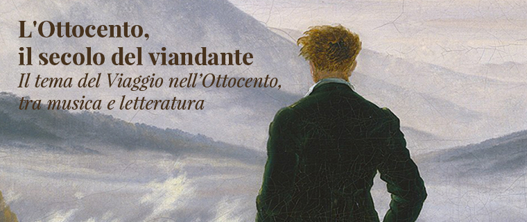 Sullo sfondo il dipinto Il Viandante sul mare di nebbia 
