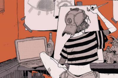 Ragazza di spalle che disegna